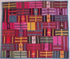 Harlem Stripes 26 x 31" Hand dyed fabric layered, stitched (2010)