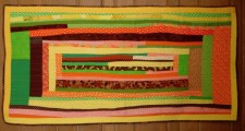 Lazy Gal,  29x58", hand dyed and commercial fabric, sewn and quilted  (2010)